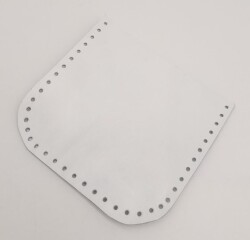 Angel Çanta Aksesuar Beyaz Gerçek Deri 12x12 cm Oval Kenar Cep - Angel Çanta Aksesuar