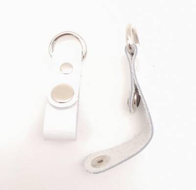 Angel Çanta Aksesuar Beyaz Gerçek Deri Çıtçıtlı Sapucu Böce Gümüş Metalli - 2