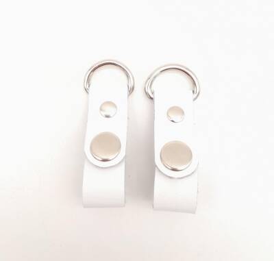 Angel Çanta Aksesuar Beyaz Gerçek Deri Çıtçıtlı Sapucu Böce Gümüş Metalli - 1