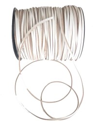 Angel Çanta Aksesuar Beyaz Renk Gerçek Deri 3 Mm Şerit Deri İp 1 Metre - Angel Çanta Aksesuar