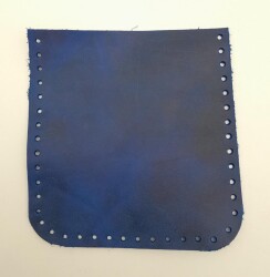 Angel Çanta Aksesuar Crazy Oil Saks Mavi Gerçek Deri 12x12 cm Cep - Angel Çanta Aksesuar