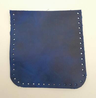 Angel Çanta Aksesuar Crazy Oil Saks Mavi Gerçek Deri 12x12 cm Cep - 1