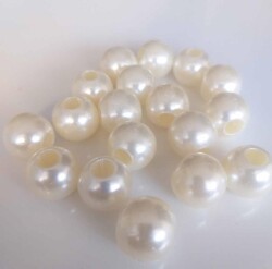 Angel Çanta Aksesuar Delikli İnci 18 Mm 10 Adet - Angel Çanta Aksesuar