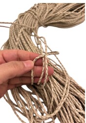 Angel Çanta Aksesuar Deri Tüp Örgü 3 mm 1 Metre Bej Renk - Angel Çanta Aksesuar