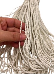 Angel Çanta Aksesuar Deri Tüp Örgü 3 mm 1 Metre Kırık Beyaz Renk - Angel Çanta Aksesuar