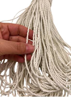 Angel Çanta Aksesuar Deri Tüp Örgü 3 mm 1 Metre Kırık Beyaz Renk - 1