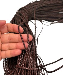 Angel Çanta Aksesuar Deri Tüp Örgü 3 mm 1 Metre Koyu Kahve Renk - Angel Çanta Aksesuar