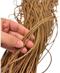 Angel Çanta Aksesuar Deri Tüp Örgü 3 mm 1 Metre Sütlü Kahve Renk - Angel Çanta Aksesuar