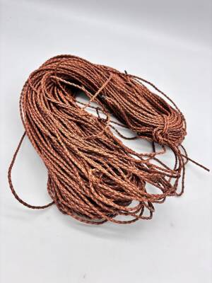 Angel Çanta Aksesuar Deri Tüp Örgü 3 mm 1 Metre Taba Renk - 2