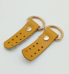 Angel Çanta Aksesuar Gerçek Deri Hardal Sapucu (Böce) Light Gold Metalli - Angel Çanta Aksesuar