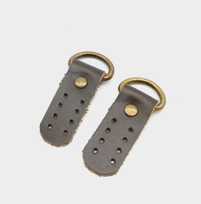 Angel Çanta Aksesuar Gerçek Deri Kahverengi Sapucu (Böce) Antik Metalli - 1