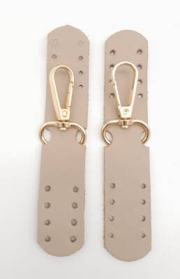 Angel Çanta Aksesuar Gerçek Deri Kanatlı Kancalı Böce Bej Light Gold Metalli - 1