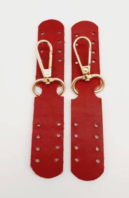 Angel Çanta Aksesuar Gerçek Deri Kanatlı Kancalı Böce Kırmızı Light Gold Metalli - 1