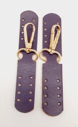 Angel Çanta Aksesuar Gerçek Deri Kanatlı Kancalı Böce Mor Light Gold Metalli - Angel Çanta Aksesuar