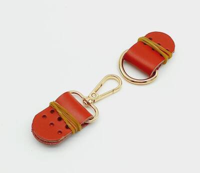 Angel Çanta Aksesuar Gerçek Deri Kanatlı Kancalı Kilit Kırmızı Light Gold Metalli - 1