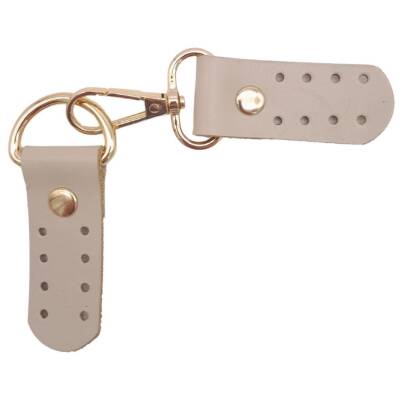 Angel Çanta Aksesuar Gerçek Deri Kancalı Böce (Kilit) Bej Renk Light Gold Metalli - 3