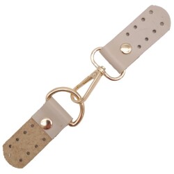 Angel Çanta Aksesuar Gerçek Deri Kancalı Böce (Kilit) Bej Renk Light Gold Metalli - 2