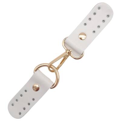 Angel Çanta Aksesuar Gerçek Deri Kancalı Böce (Kilit) Beyaz Renk Light Gold Metalli - 1