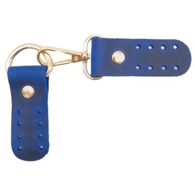 Angel Çanta Aksesuar Gerçek Deri Kancalı Böce (Kilit) Crazy Oil Saks Mavi Renk Light Gold Metalli - 3