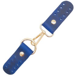 Angel Çanta Aksesuar Gerçek Deri Kancalı Böce (Kilit) Crazy Oil Saks Mavi Renk Light Gold Metalli - Angel Çanta Aksesuar