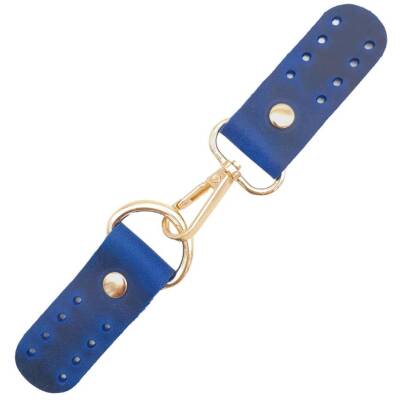 Angel Çanta Aksesuar Gerçek Deri Kancalı Böce (Kilit) Crazy Oil Saks Mavi Renk Light Gold Metalli - 1