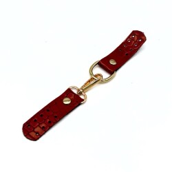 Angel Çanta Aksesuar Gerçek Deri Kancalı Böce (Kilit) Croco Taba Renk Light Gold Metalli - Angel Çanta Aksesuar