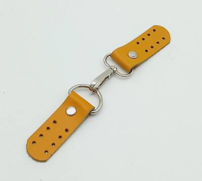 Angel Çanta Aksesuar Gerçek Deri Kancalı Böce (Kilit) Hardal Gümüş Metalli - 1