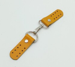 Angel Çanta Aksesuar Gerçek Deri Kancalı Böce (Kilit) Hardal Gümüş Metalli - Angel Çanta Aksesuar