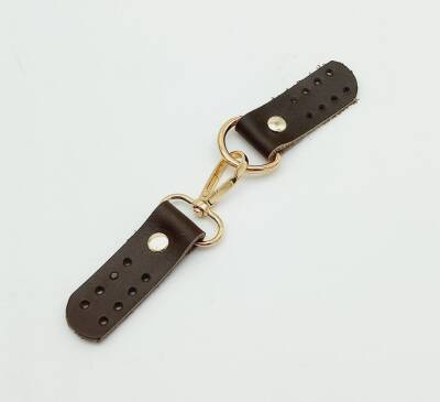 Angel Çanta Aksesuar Gerçek Deri Kancalı Böce (Kilit) Kahverengi Light Gold Metalli - 1