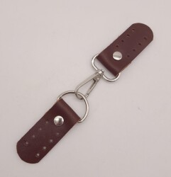 Angel Çanta Aksesuar Gerçek Deri Kancalı Böce (Kilit) Kızıl Kahve Gümüş Metalli - Angel Çanta Aksesuar