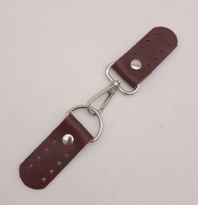 Angel Çanta Aksesuar Gerçek Deri Kancalı Böce (Kilit) Kızıl Kahve Gümüş Metalli - 1