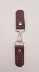 Angel Çanta Aksesuar Gerçek Deri Kancalı Böce (Kilit) Kızıl Kahve Gümüş Metalli - 2