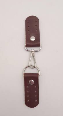 Angel Çanta Aksesuar Gerçek Deri Kancalı Böce (Kilit) Kızıl Kahve Gümüş Metalli - 2