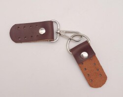 Angel Çanta Aksesuar Gerçek Deri Kancalı Böce (Kilit) Kızıl Kahve Gümüş Metalli - 3