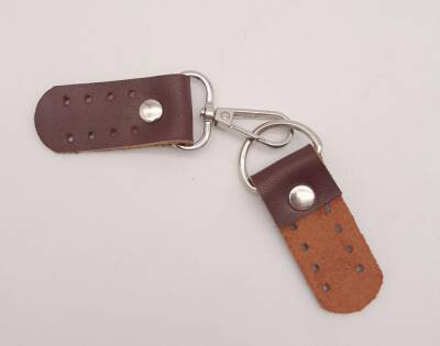 Angel Çanta Aksesuar Gerçek Deri Kancalı Böce (Kilit) Kızıl Kahve Gümüş Metalli - 3