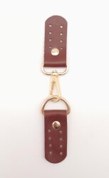 Angel Çanta Aksesuar Gerçek Deri Kancalı Böce (Kilit) Kızıl Kahve Light Gold Metalli - 2