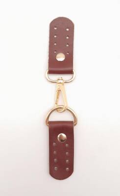 Angel Çanta Aksesuar Gerçek Deri Kancalı Böce (Kilit) Kızıl Kahve Light Gold Metalli - 2