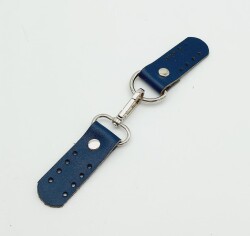 Angel Çanta Aksesuar Gerçek Deri Kancalı Böce (Kilit) Lacivert Gümüş Metalli - Angel Çanta Aksesuar