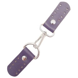 Angel Çanta Aksesuar Gerçek Deri Kancalı Böce (Kilit) Mor Renk Gümüş Metalli - Angel Çanta Aksesuar