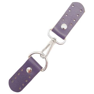 Angel Çanta Aksesuar Gerçek Deri Kancalı Böce (Kilit) Mor Renk Gümüş Metalli - 1