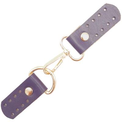 Angel Çanta Aksesuar Gerçek Deri Kancalı Böce (Kilit) Mor Renk Light Gold Metalli - 1