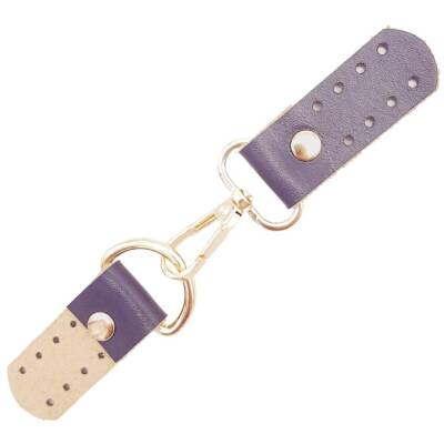 Angel Çanta Aksesuar Gerçek Deri Kancalı Böce (Kilit) Mor Renk Light Gold Metalli - 2