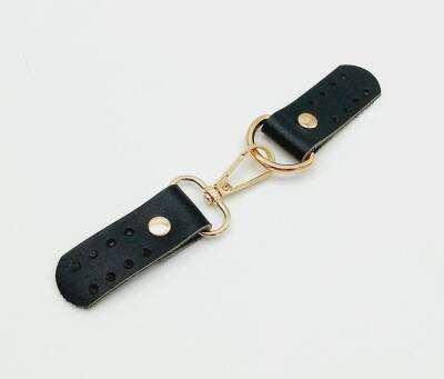 Angel Çanta Aksesuar Gerçek Deri Kancalı Böce (Kilit) Siyah Light Gold Metalli - 1