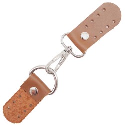 Angel Çanta Aksesuar Gerçek Deri Kancalı Böce (Kilit) Sütlü Kahve Renk Gümüş Metalli - 2