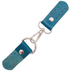 Angel Çanta Aksesuar Gerçek Deri Kancalı Böce (Kilit) Turkuaz Renk Gümüş Metalli - 2