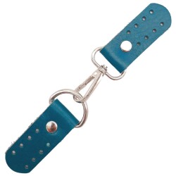 Angel Çanta Aksesuar Gerçek Deri Kancalı Böce (Kilit) Turkuaz Renk Gümüş Metalli - Angel Çanta Aksesuar