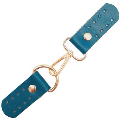 Angel Çanta Aksesuar Gerçek Deri Kancalı Böce (Kilit) Turkuaz Renk Light Gold Metalli - 1