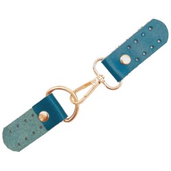 Angel Çanta Aksesuar Gerçek Deri Kancalı Böce (Kilit) Turkuaz Renk Light Gold Metalli - 2