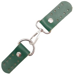 Angel Çanta Aksesuar Gerçek Deri Kancalı Böce (Kilit) Yeşil Renk Gümüş Metalli - Angel Çanta Aksesuar