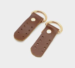 Angel Çanta Aksesuar Gerçek Deri Kızıl Kahve Sapucu (Böce) Light Gold Metalli - Angel Çanta Aksesuar